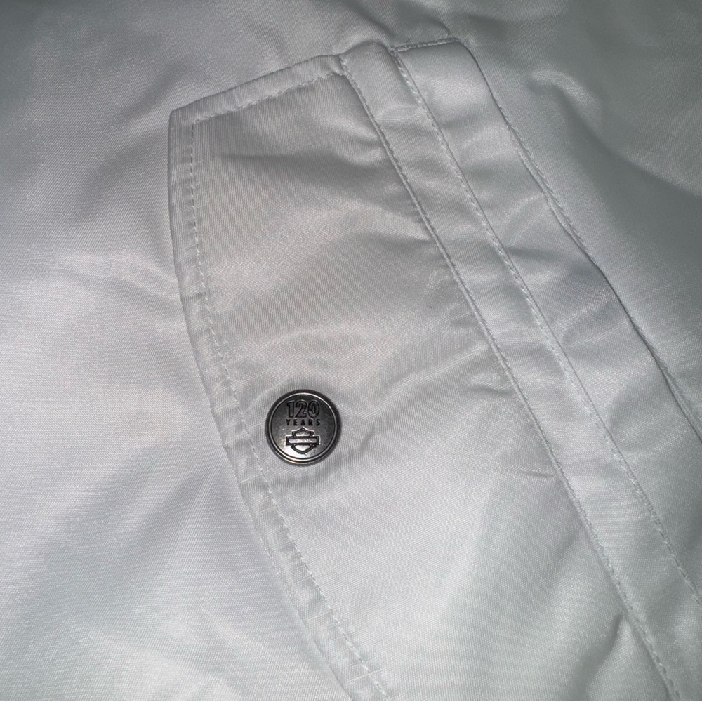 NEW Harley Davidson Women's Bomber Jacket 120th Anniversary 2XL 2X-Large White - Picture 4 of 9